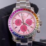 Noob Factory Rolex Rainbow Daytona 4130 Pink Face Diamond Watches High Copy (1)_th.jpg